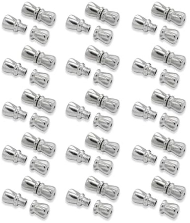 JYNXOR 30 Piezas Plata Cordón Fin Caps Cadena Cierre Hebilla Empuje Paracord Cierres para Pulseras Joyería Hacer