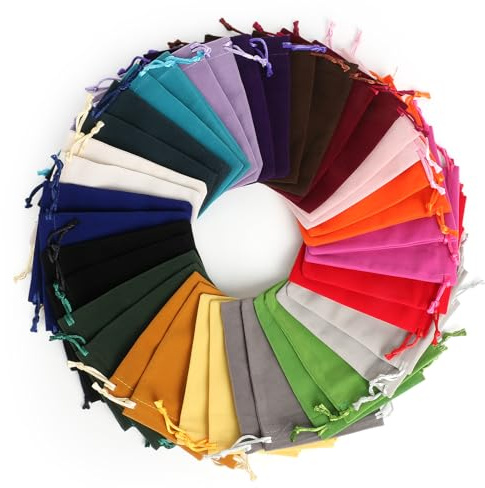 HOWAB 38 Piezas Bolsitas de Tela Pequeñas Bolsas Tela Pequeñas de Terciopelo 10x12cm, Bolsitas Regalo con Cordón para Boda Navidad Fiestas, para Joyas Pulseras Anillos Caramelos (19 Colores)