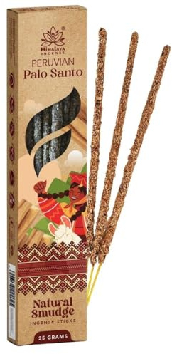 Himalaya Incense - Bastoncini di Incenso Naturale Smudge al Palo Santo - 10 Bastoncini - Lunga Durata - 25g