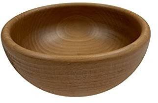 EFO Wooden Bowl 14 cm | Bowl for Fruit or Salad Made of Rustic Beechwood | Wooden Dish for Snacks, Serving or Decor | Ideal for Kitchen, Picnic, Dining or Gift Use | Natural Finish
