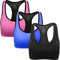 ANGOOL Femme Soutien-Gorge de Sport Lingerie Brassière Quotidienne Bralette sans Armature, Noir+bleu+rose, XL