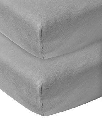 Meyco Baby Uni Spannbettlaken 2er Pack für das Kinderbett (Bettlaken mit weicher Jersey-Qualität, aus 100% Baumwolle, perfekte Passform durch Rundum-Gummizug, Maße: 70 x 140 cm), Grau
