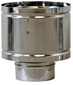 Terminale Canna Fumaria Antivento e Antipioggia Made in Italy, Terminale Camino Base Circolare, Comignolo in Acciaio Inox per Camino, Stufa a Legna, Pellet e Caldaia Biomassa, Per Tutti i Combustibili