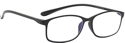 PROFLEX BluOptix filtre de lumière bleue, légères, flexibles, résistantes aux rayures, les femmes et les hommes, d'ordinateur, lunettes de lecture(BLK; +4,0)