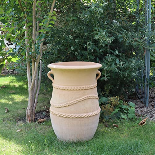 Palatina verkstad handgjord terrakotta amfore cistus, frostbeständig planteringskärl för trädgård och terrass (60 cm)