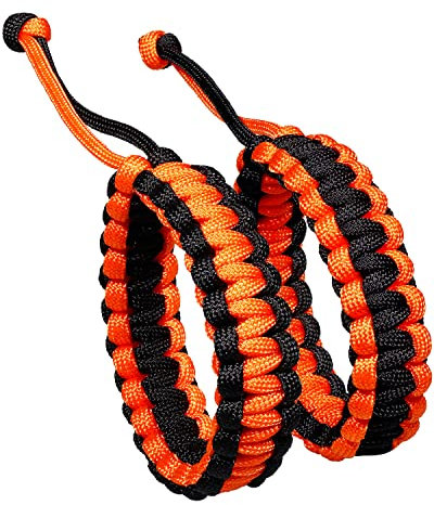 XHUUU 2 braccialetti in corda intrecciata di paracord, braccialetto di sopravvivenza per uomo e donna, unisex, regolabile, 8 inch, Poliestere, Modello senza gemma