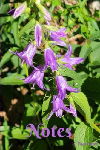 Notes Book 6x9 with Beautiful Purple Bellflowers on Glossy Cover: Hardcover with 200 Lined Pages