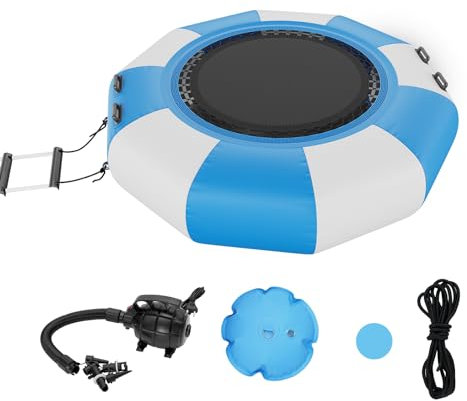 VEVOR acuático Inflable, Color Blue-White, Medium (6.5ft Recreational Water Trampoline)
