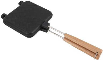 Miskall Doppelseitige Bratpfanne, Herd-Sandwich-Maker, Aluminium, Massivholz, Antihaft-Sandwich-Flip-Pfanne, Multifunktionaler Herd-Sandwich-Maker Für Gasherd, Induktion