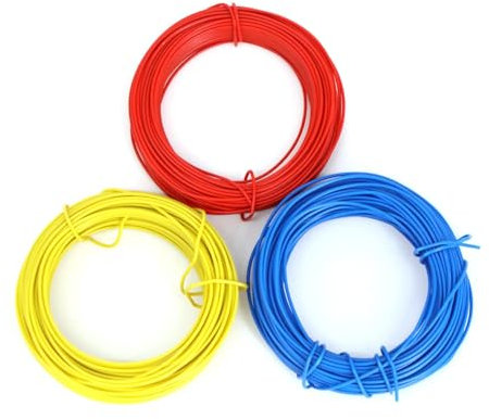 3 x 10m Coloured Craft and Garden Wire - Galvanised, Plastic Coated, Bendable, Easy to Cut Wire Ideal for Plants, Twist Ties, DIY, Sculpting, Arts & Crafts, Climbing Plants, Fence, Trellis