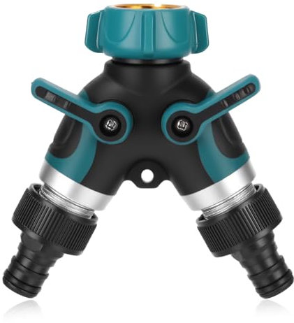 Cexovo Distributeur Arrosage 2 Voies 3/4 Y-Distributeur Raccord Tuyau D'arrosage,Double Sortie Robinet Jardin,Robinet Double Machine a Laver,Diviseur de Tuyau,Robinet Tuyau Arrosage avec Interrupteur