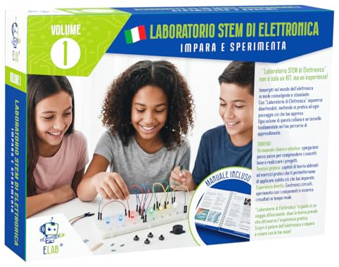 ELAB Laboratorio di Elettronica Volume 1 – Impara l'Elettronica Facilmente con Kit Didattico, Manuale Illustrato e Componenti Reali