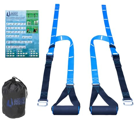 Ultimate Body Press Body Weight Resistance Trainer – Complete Functional Training System with Door Anchor & Quick S-Hooks – Professional Strength Straps for Full Body Workouts