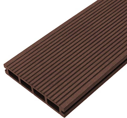 Jardí Composite Decking Boards / 10 Square Metres Conker Brown/Wood Effect WPC Pack Garden Outdoor Patios Terrace Hot Tub Tiles (incl. Fixing Screws, Clips & Edging Strips)