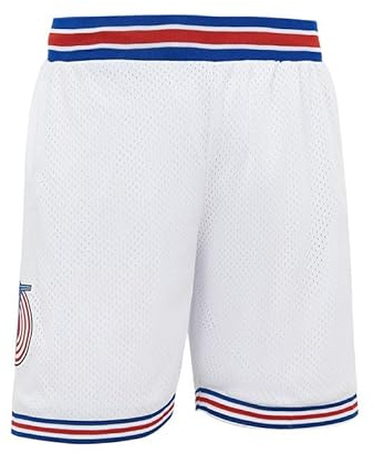 CNALLAR Boys Space Movie Basketball Shorts Kids Sport Shorts White/Black XS-XL, White, S