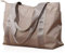 NICOLE & DORIS Damen Handtasche Nylon Schultertasche Umhängetasche Groß Shopper Tasche mit Reißverschluss Einkaufstasche wasserdichte Tote Bag Khaki