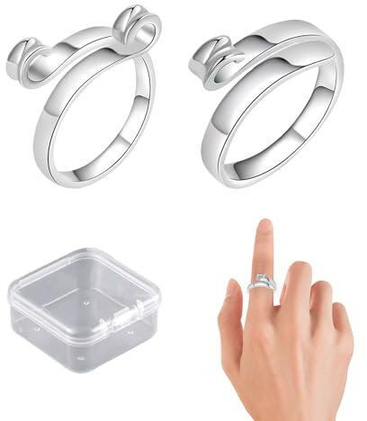 KRYMSON 2 Stück Strickringe Mit 1 Stück Durchsichtiger Box, Häkelschlaufen, Strickringe, Strickringe, Häkelschlaufen Zum Häkeln, Verstellbares Häkeln