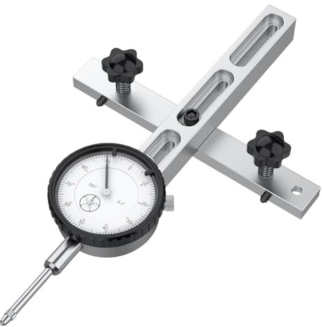 HDLNKAK Table Saw Dial Indicator Gauge, 0-1/0.001 Dial Indicator, Table Saw Alignment Gauge Suitable for Calibrating Workshop, Machinery, Band Saw and Drill Press