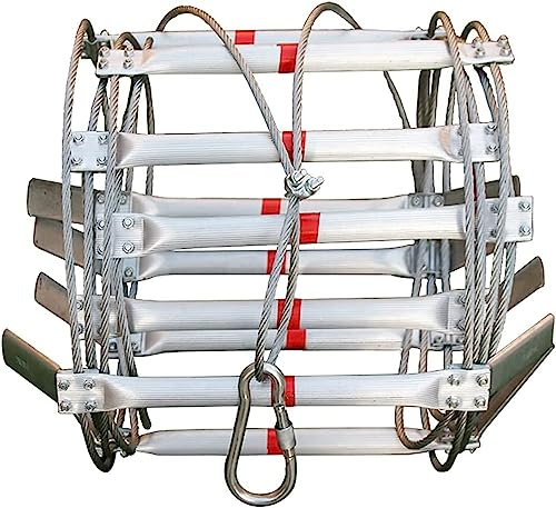 Rope Ladder,Aluminum Emergency Escape Ladder, Fire Escape Ladder for 2-10 Story/White/12M/39.4Ft