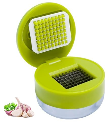Garlic Dicer, Stainless Steel Blades, BPA Free and FDA Approved, One Size,Garlic Dicer,Green