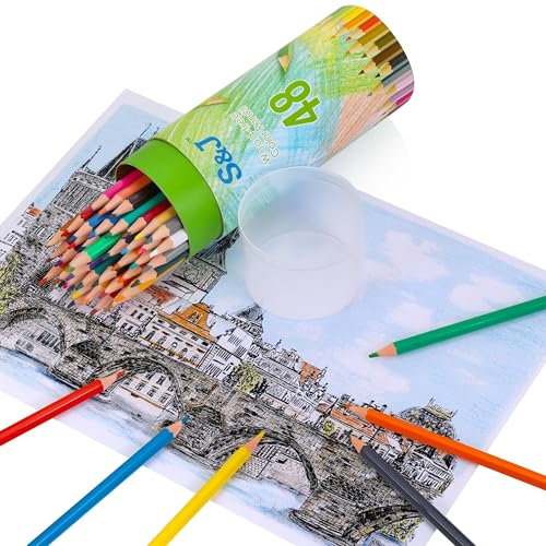 JIANTA 48 Matite Colorate per Libri da Colorare, Matite da Disegno Professionali per Artisti Bambini Adulti