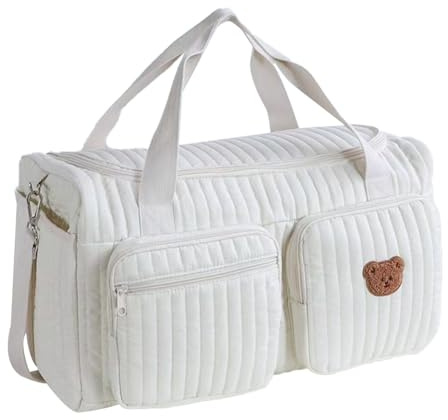 Quilted Baby Diaper Bag Large Capacity Duffle for Travel Stylish Weekender Bag for Women Handbags