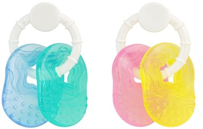 2 Pack Water-Filled Baby Teethers 3 Months+ – Cooling Teething Keys Ring Set – Gum Soother for Infants and Toddlers – BPA Free