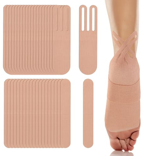 40uds Juego de Cintas Kinesiologicas Pies, Kinesiotape Precortada Transpirables para Arco y Planta del Pie para Botas y Zapatos de Vestir que Brindan Soporte Duradero(Color Piel)