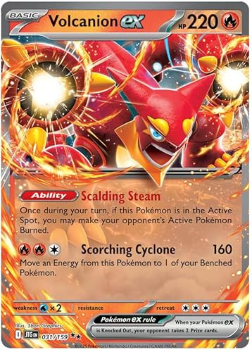 Volcanion ex 031/159 Double Rare Pokemon Card | Journey Together Set | Scarlet & Violet Series | Titan Authenticated