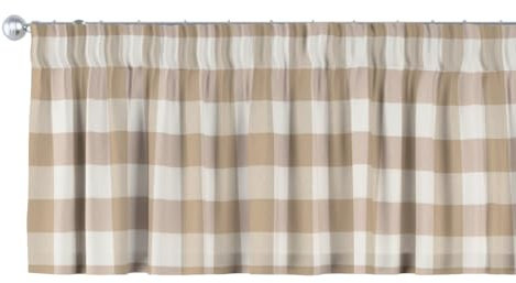 dekoria Kurzgardine mit Kräuselband Schal Gardine Dekoschal 390 x 40 cm Weiss-beige kariert