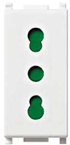 VIMAR 0R14203 Plana Bpresa con protezione Sicury 2P+T 16A standard italiano tipo P17/11, bianco