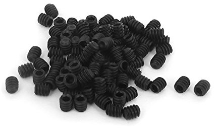 uxcell a15120300ux0116 4#-40x1/8inch Hex Socket Set Cap Point Grub Screws Black 100pcs (Pack of 100)
