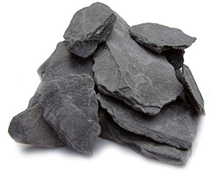 Natural Slate Stone 1 to 3 Inches - USA Sourced and Packaged for Aquascaping Aquariums, Terrariums, Paludariums, Reptile Enclosure, Wargaming, Models, Mosaic Art, Miniature Fairy Gardens (5lbs Grey)
