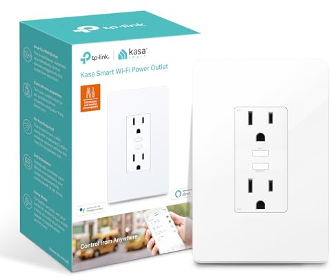Kasa Smart Plug KP200, In-Wall Smart Home Wi-Fi Outlet Works with Alexa, Google Home & IFTTT, No Hub Required, Remote Control, ETL Certified , White, 1 Pack