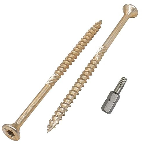 SKIR'CO Confezione da 50 viti universali in acciaio zincato da 5,0 x 90 mm, testa svasata, testa torx, tipo 17, viti truciolare (50, 5,0 x 90 mm)