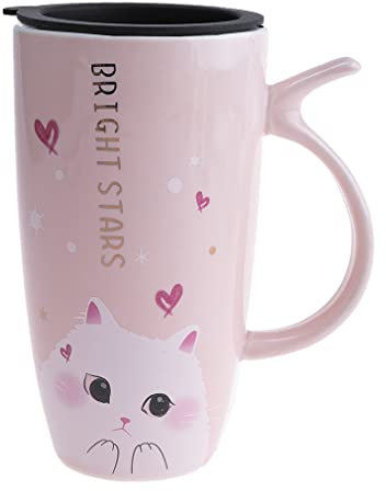 lachineuse Taza gigante Lucky Cat – Diseño asiático Kawaii – Porcelana – 600 Ml