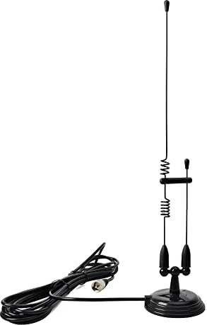 UAYESOK VHF Uhf 2M/70Cm Dualband Mobilfunkantenne Magnetfußantenne - Pl259 Stecker Mit 13Ft (4M) Rg-58 Koaxkabel Für Fahrzeuge Auto Bus Taxi Transceiver Polizei Scanner Amateurfunk (Schwarz)