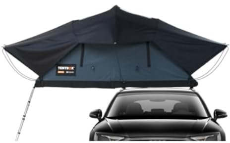 TentBox Autodachzelt Lite XL - Für 4 Personen - TentBox Autodachzelt, Vier Jahreszeiten, Autocamping - Zeltdachbox mit Oberlicht, um die Sterne zu beobachten - 2 Minuten Aufbau