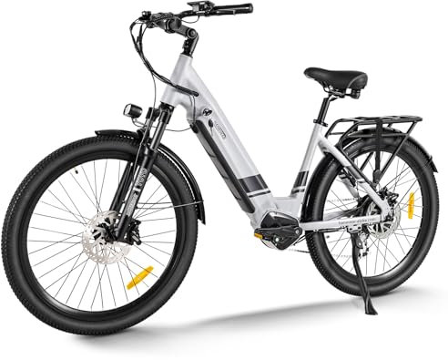 HANEVEAR E Bike Mountainbike Elektrofahrräder, EBike mit 17Ah/48V Lithium-Akku 120KM+, Heckmotor 250W 65N.m, 26 Zoll E-Bike Trekking/City Pedelec für Damen Herren, EU-Konformes, YOYO