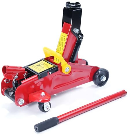 HYCHIKA Steel Racing Trolley Jack, Car Jack with Hydraulic Piston Quick Lift Pump, 1.5 Ton Capacity, Lifting Range 5.3-11.6 inch