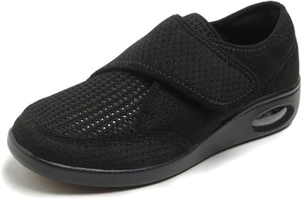 Neuropathie-Schuhe für Damen, verstellbarer Riemen, breit, extra breite Schuhe für Damen, orthopädisch, atmungsaktiv, Diabetiker-Schuhe für Damen, für ältere Menschen, geschwollene Schmerzlinderung