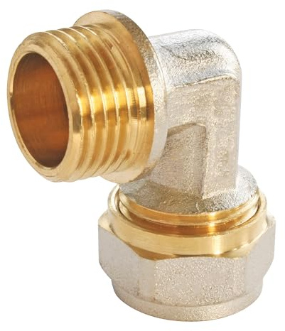 SOMATHERM FOR YOU - Raccord Coudé à Compression pour Tube Multicouche Ø20 - Coude Mâle 15/21 (1/2) - Installation Rapide et Facile - Gris/Argent - Applications Chauffage et Sanitaire