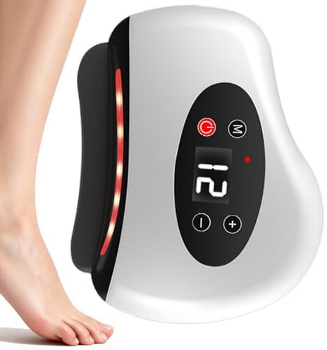 Appareil de massage des pieds, grattoir chauffant à lumière rouge, grattoir de massage des pieds avec lumière rouge | pour jambes, dos, bras, visage, maison, quotidien, voyage, spa, hommes et femmes