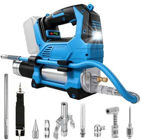 kswiown Pompe a Graisse Électrique Compatible avec Makita 18V, Pistolet à Graisse sans Fil Brushless 12000 PSI 400CC, 3 Vitesses Réglables avec Lumière LED (Batterie et Chargeur Non Inclus)