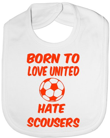 Love Man United Hate Scousers- Funny Baby/Toddler/Newborn Bibs - Baby Gift white