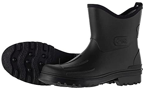 tomBrook Herren Gummistiefel Regenstiefel Dorfrock - Halbhohe Stiefel Outdoor für Männer in schwarz 46