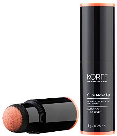 Korff Fard stick, Finish Luminoso e Confortevole, Applicatore in spugna per Applicazione Veloce, Texture setosa, Formula con Acido Ialuronico e Vitamina E, 01, 8g