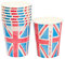 Talking Tables Royal Union Jack Flag Disposable Paper Cups-Recyclable Tableware for The Coronation, King Charles, Street Parties, Eurovision British Occasions-8 Pack, BRITCUPS