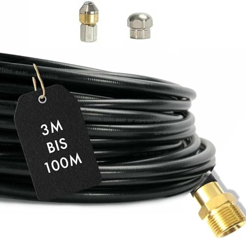 M&M Smartek Rohrreinigungsschlauch für/kompatibel passend zu Kränzle mit M22x1,5 AG inkl. 2 Düsen Kanalratte (40 Meter)