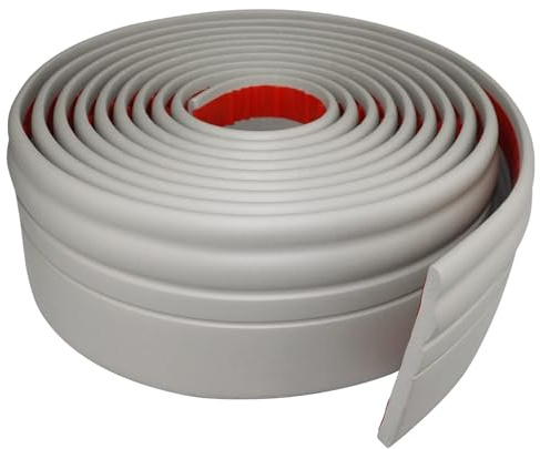 5 flexibel golvlistrulle - (Längd: 5/10 m, vit) - Självhäftande PVC golvlister for vägglister - golvlister - PVC vinkelbeklädnad - tätning och trimremsor (Color : Gray, Size : 5inx10m)
